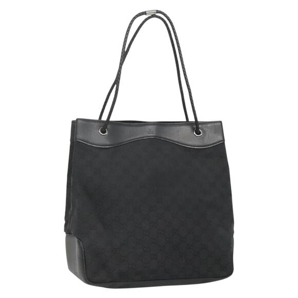 GUCCI GG Canvas Shoulder Bag Black Silver - Picture 1 of 16